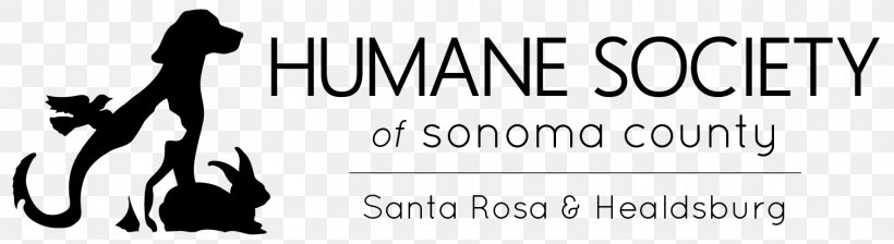 Humane Society Of Sonoma County, PNG, 1513x415px, Humane Society, Adoption, Animal Welfare, Black, Black And White Download Free