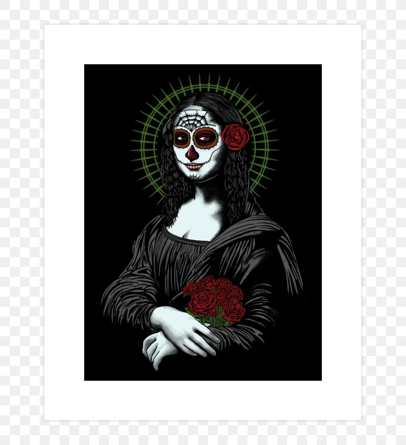 Mona Lisa Day Of The Dead Death Calavera, PNG, 740x900px, Mona Lisa, Art, Calavera, Canvas, Day Of The Dead Download Free