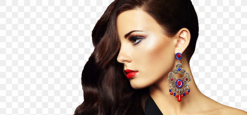 Earring Beauty Parlour Hairstyle Cosmetics Spa, PNG, 865x405px, Earring, Beauty, Beauty Parlour, Black Hair, Brown Hair Download Free