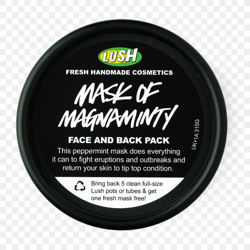 LUSH Mask Of Magnaminty Face Exfoliation, PNG, 1000x1000px, Lush, Cleanser, Cosmetics, Exfoliation, Face Download Free