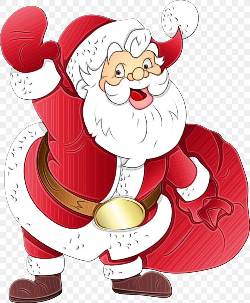 Santa Claus, PNG, 900x1088px, Watercolor, Cartoon, Christmas, Christmas Eve, Fictional Character Download Free
