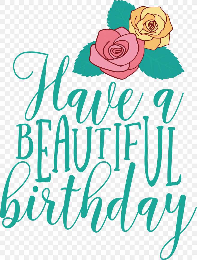 Beautiful Birthday, PNG, 2275x3000px, Beautiful Birthday, Birthday, Calligraphy, Caluya Design, Greeting Card Download Free
