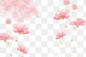 Ink Pink Flowers Background - Flower PNG