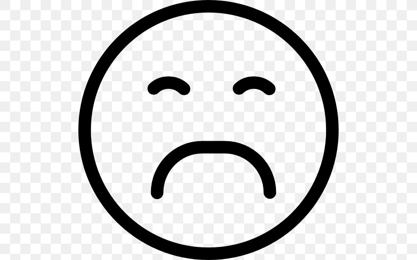 Smiley Sadness Emoticon Clip Art, PNG, 512x512px, Smiley, Black And White, Crying, Emoticon, Face Download Free