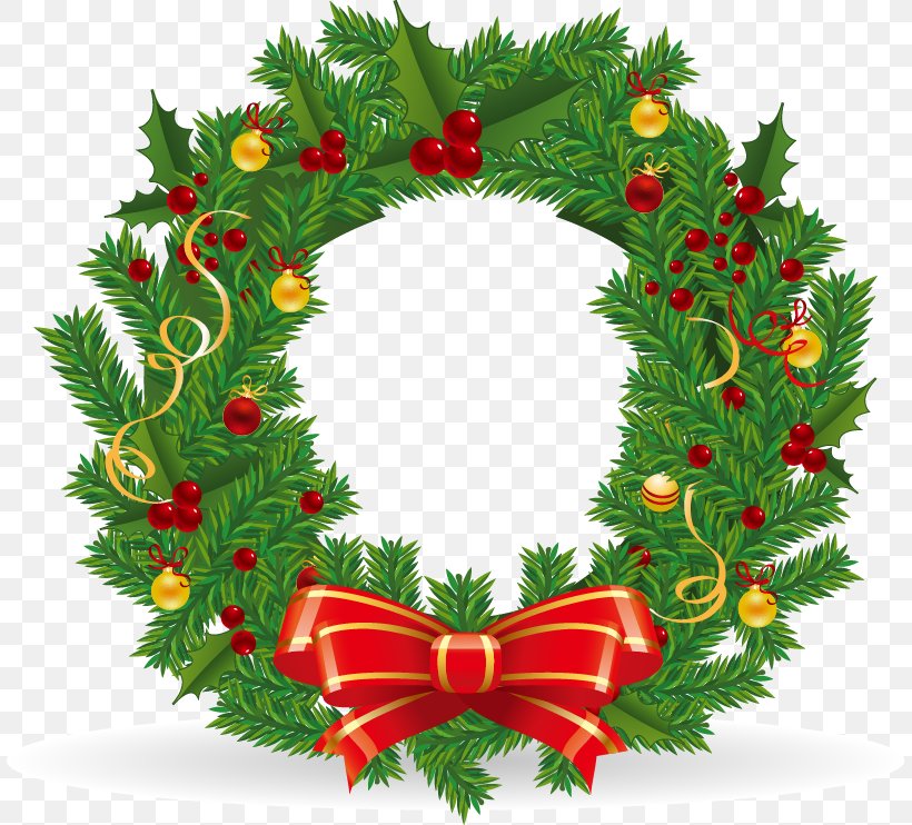 Wreath Christmas Decoration Clip Art, PNG, 807x742px, Wreath, Christmas, Christmas Decoration, Christmas Ornament, Conifer Download Free