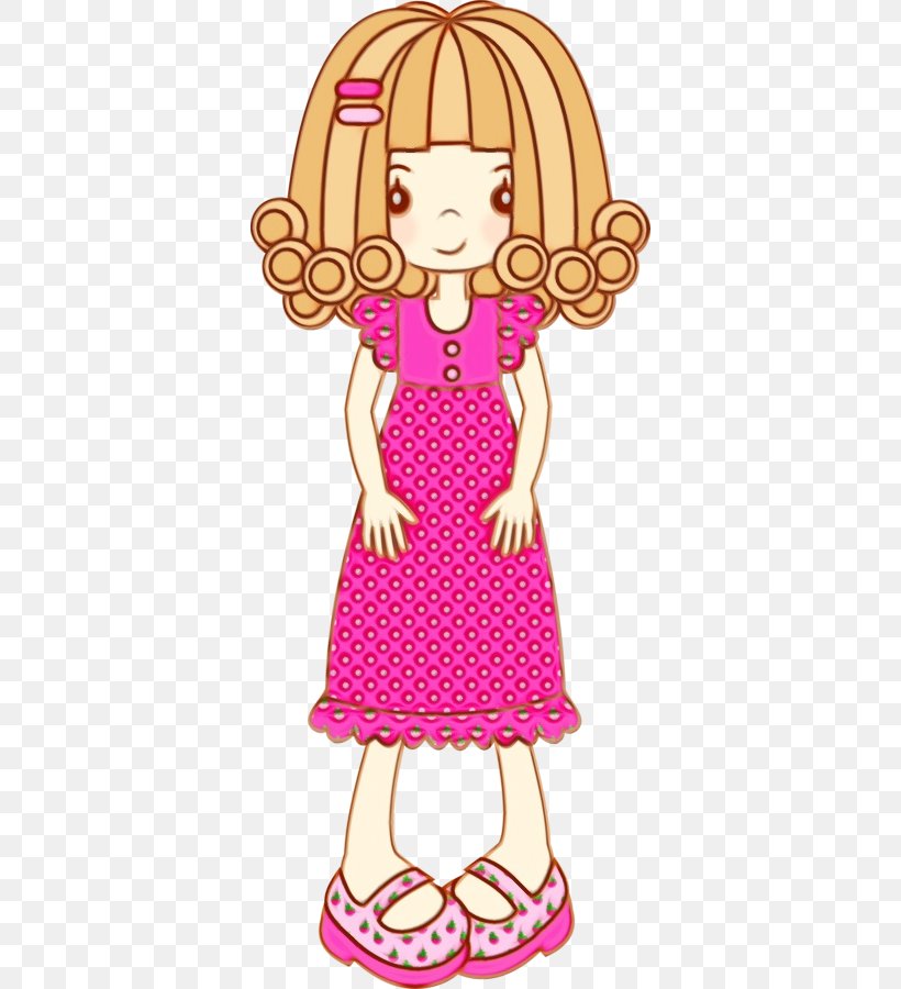 Doll Pink Barbie Dress Clip Art, PNG, 364x900px, Watercolor, Barbie, Day Dress, Doll, Dress Download Free