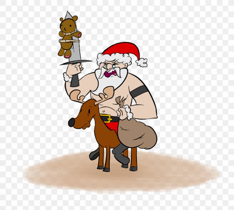 Reindeer Santa Claus Horse Christmas Ornament, PNG, 945x846px, Reindeer, Art, Cartoon, Christmas, Christmas Ornament Download Free
