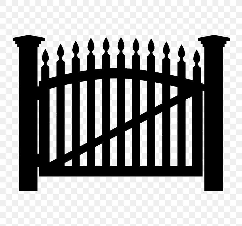 Gate Fence Clip Art, PNG, 768x768px, Gate, Black And White, Door, Drawing, Fence Download Free