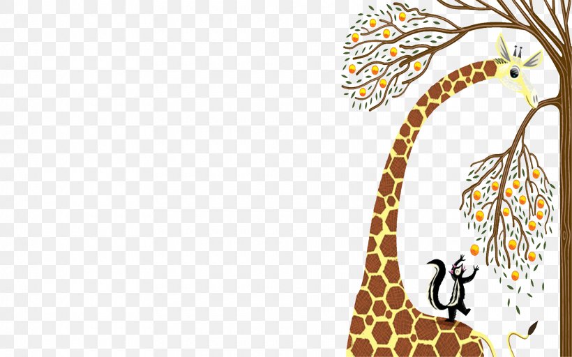 Giraffe Cartoon Fundal Animation, PNG, 1920x1200px, Giraffe, Animal, Animation, Area, Art Download Free