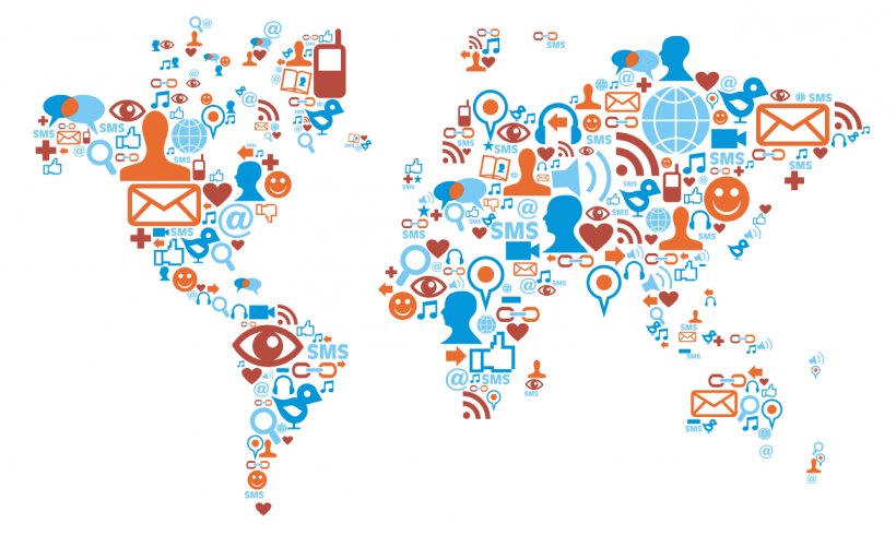 Social Media World Map Globe, PNG, 1288x771px, Social Media, Area, Art, Blue, Concept Download Free