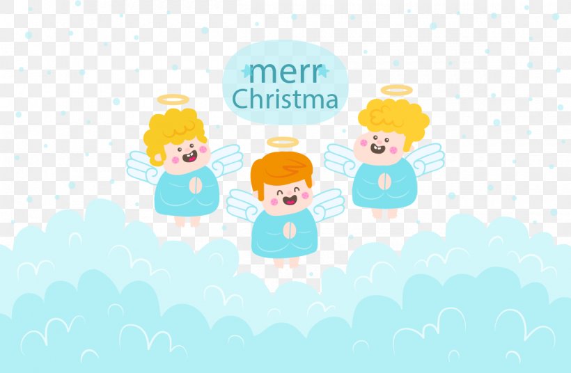 Three Cute Little Angels, PNG, 1200x785px, Blue, Angel, Art, Cartoon, Clip Art Download Free