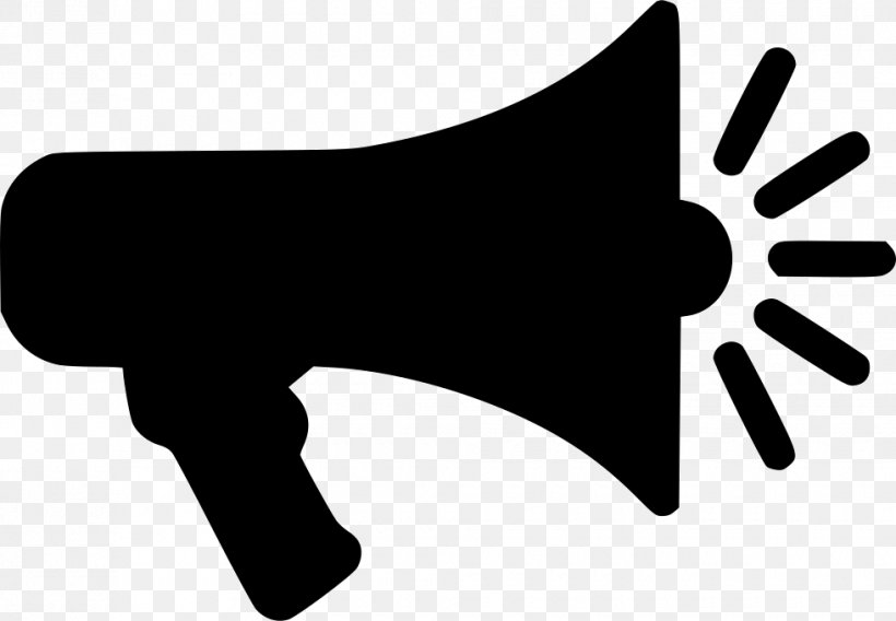 Clip Art Megaphone, PNG, 980x680px, Megaphone, Black, Black And White, Finger, Hand Download Free