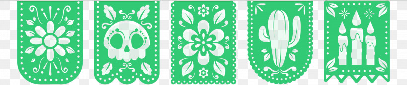 Leaf Pattern Green M-tree Font, PNG, 3000x631px, Mexican Bunting, Green, Leaf, Line, Meter Download Free