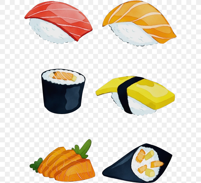 Sushi, PNG, 623x746px, Watercolor, Comfort Food, Cuisine, Dish, Food Download Free