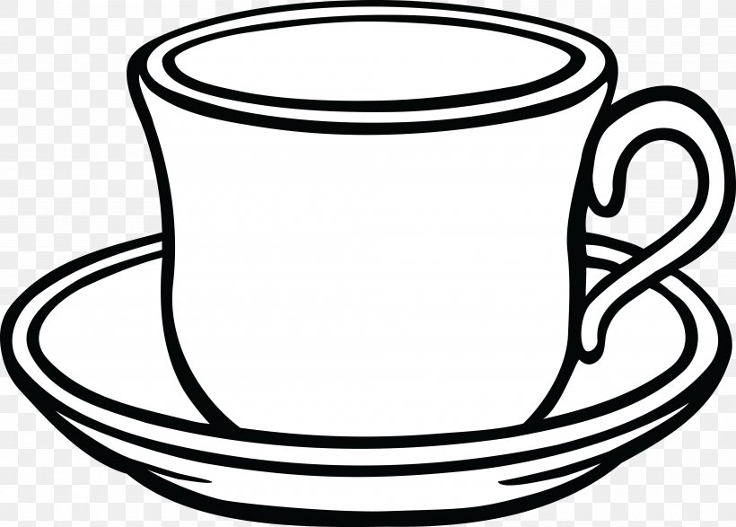 Coffee Cup Teacup Clip Art, PNG, 4000x2864px, Coffee Cup, Black And White, Coffee, Cup, Drawing Download Free