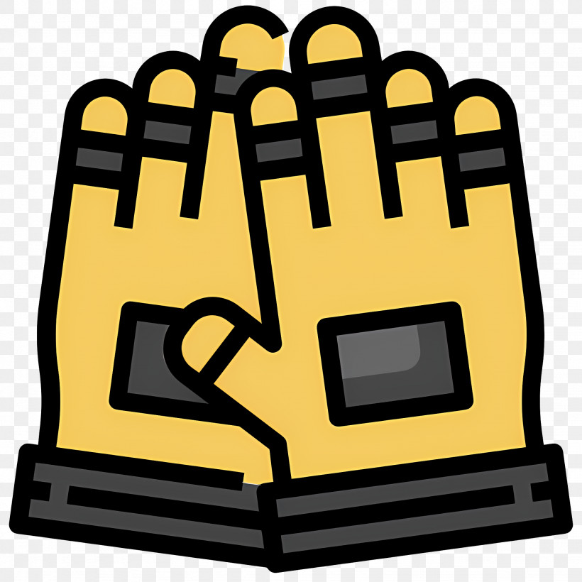 Gloves - Yellow Work Gloves Illustration PNG