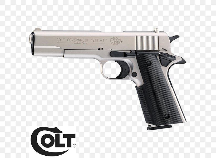 9mm P.A.K. M1911 Pistol Blank Colt Single Action Army, PNG, 600x600px, 9 Mm Caliber, 9mm Pak, 919mm Parabellum, Air Gun, Airsoft Download Free