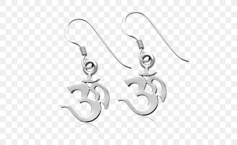 Earring Silver Om Jewellery Symbol, PNG, 500x500px, Earring, Bijou, Black And White, Body Jewellery, Body Jewelry Download Free
