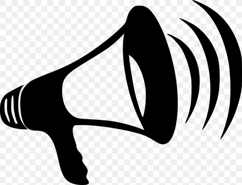 Megaphone Horn Clip Art, PNG, 941x720px, Megaphone, Arm, Black, Black And White, Cheerleading Download Free