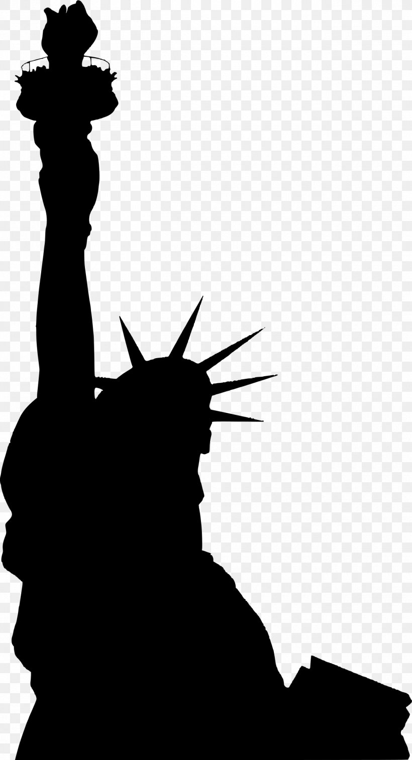 Statue Of Liberty Silhouette Clip Art, PNG, 1300x2400px, Statue Of Liberty, Black And White, Fictional Character, Hand, Monochrome Download Free
