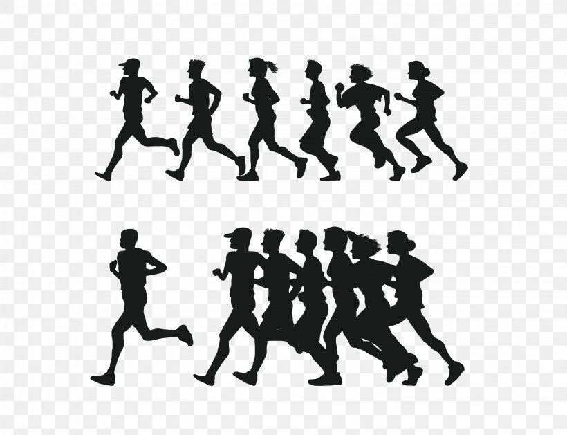 Running Silhouette 5K Run Clip Art, PNG, 2862x2196px, 5k Run, Running, Black And White, Drawing, Human Download Free