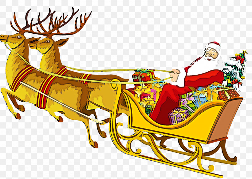 Santa Claus, PNG, 1600x1142px, Reindeer, Carriage, Chariot, Christmas Eve, Deer Download Free