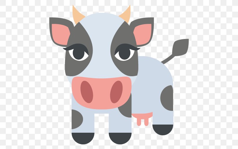 Cattle Emoji Paper Sticker Symbol, PNG, 512x512px, Cattle, Cartoon, Cattle Like Mammal, Dog Like Mammal, Emoji Download Free