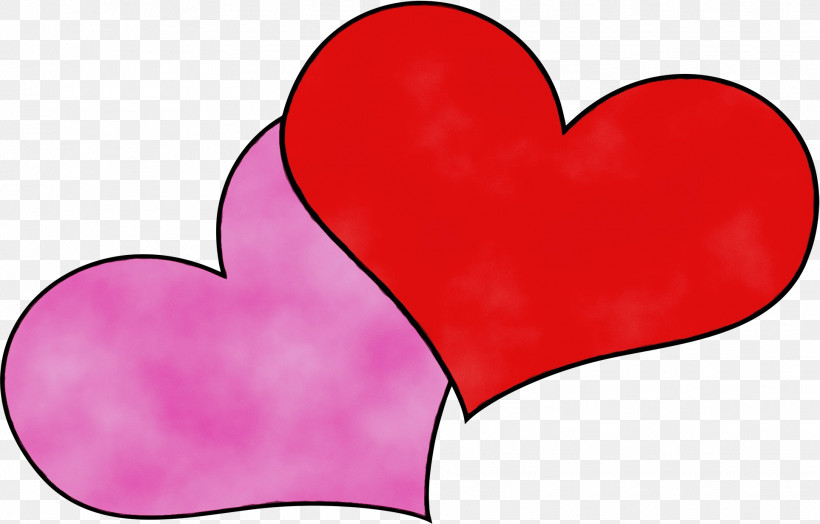 Heart Pink Red Love Heart, PNG, 1928x1233px, Watercolor, Heart, Love, Magenta, Paint Download Free