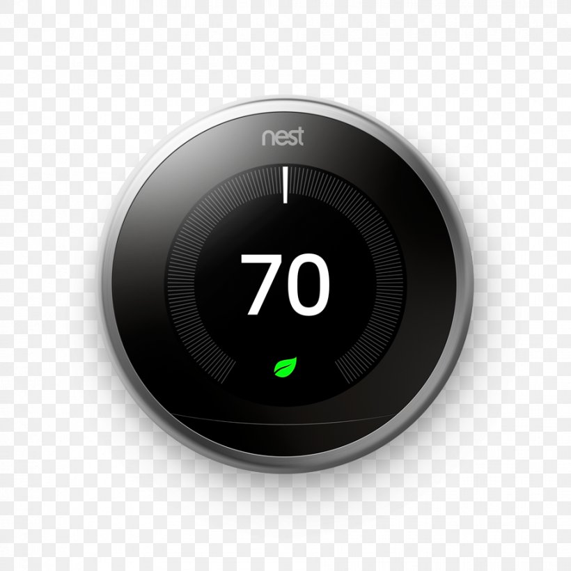 Nest Learning Thermostat Nest Labs Smart Thermostat Programmable Thermostat, PNG, 912x912px, Thermostat, Electronics, Gauge, Hardware, Home Automation Kits Download Free