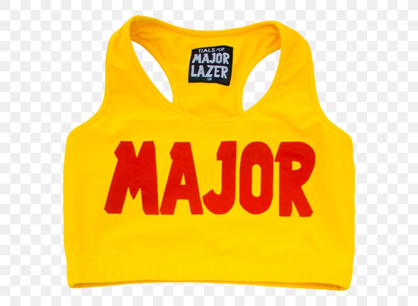 T-shirt Sleeveless Shirt Major Lazer Yellow, PNG, 600x600px, Tshirt, Active Tank, Brand, Major Lazer, Orange Download Free