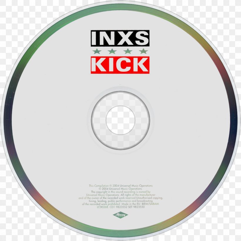 Compact Disc Kick Phonograph Record INXS, PNG, 1000x1000px, Compact Disc, Brand, Data Storage Device, Dvd, Hardware Download Free