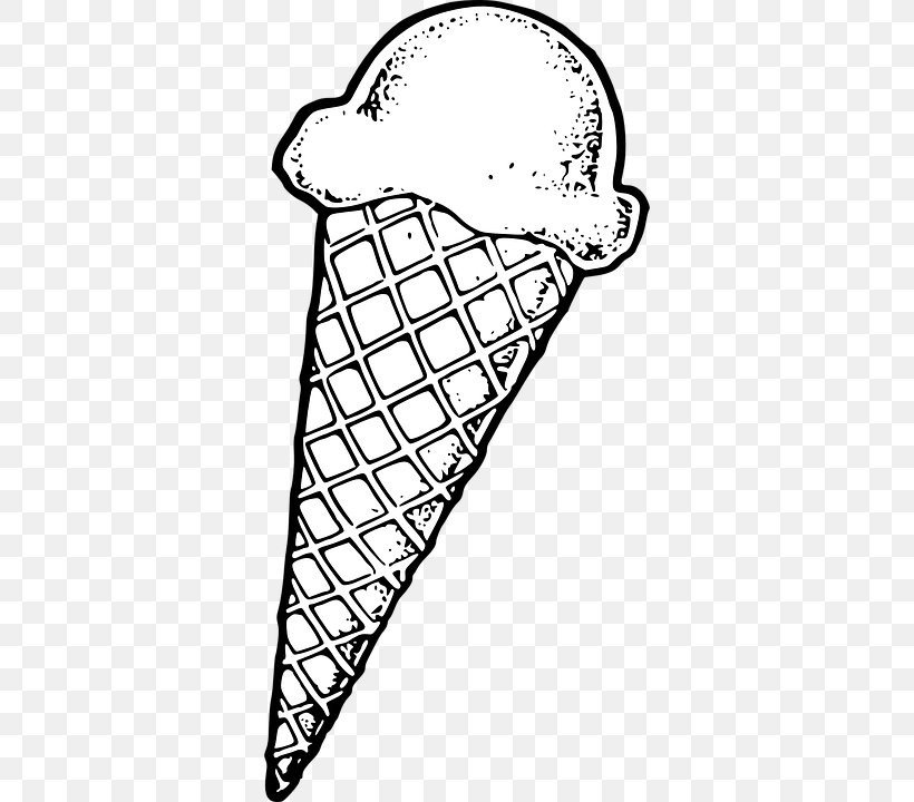 Ice Cream Cones Waffle Sundae Clip Art, PNG, 360x720px, Ice Cream Cones, Area, Black, Black And White, Color Download Free