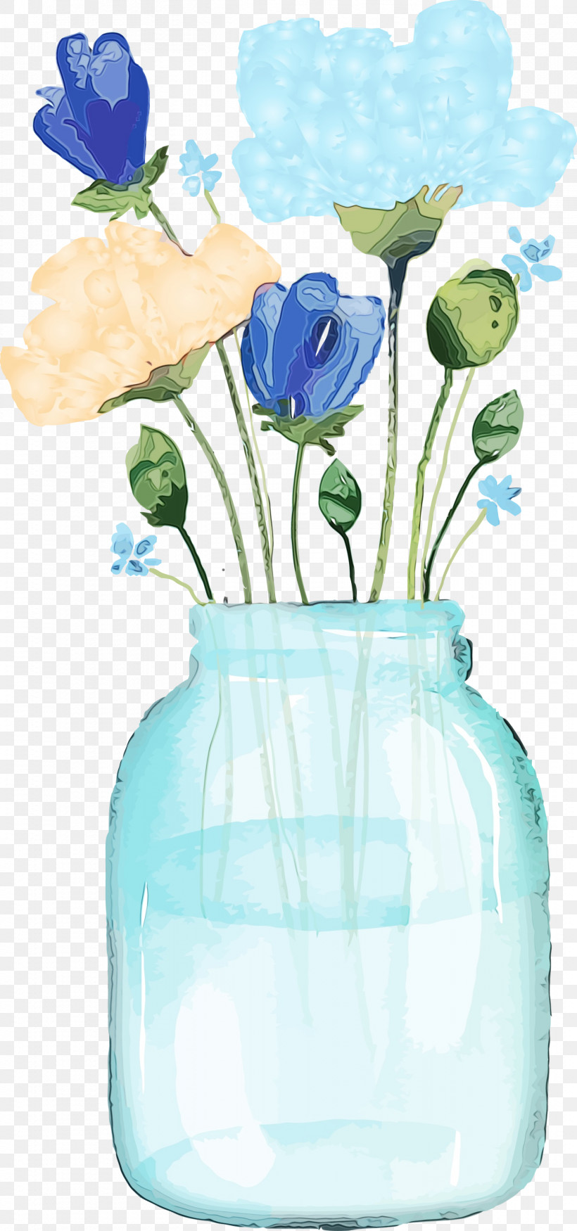 Blue Rose, PNG, 1405x3000px, Watercolor Mason Jar, Aqua, Artifact, Blue, Blue Rose Download Free