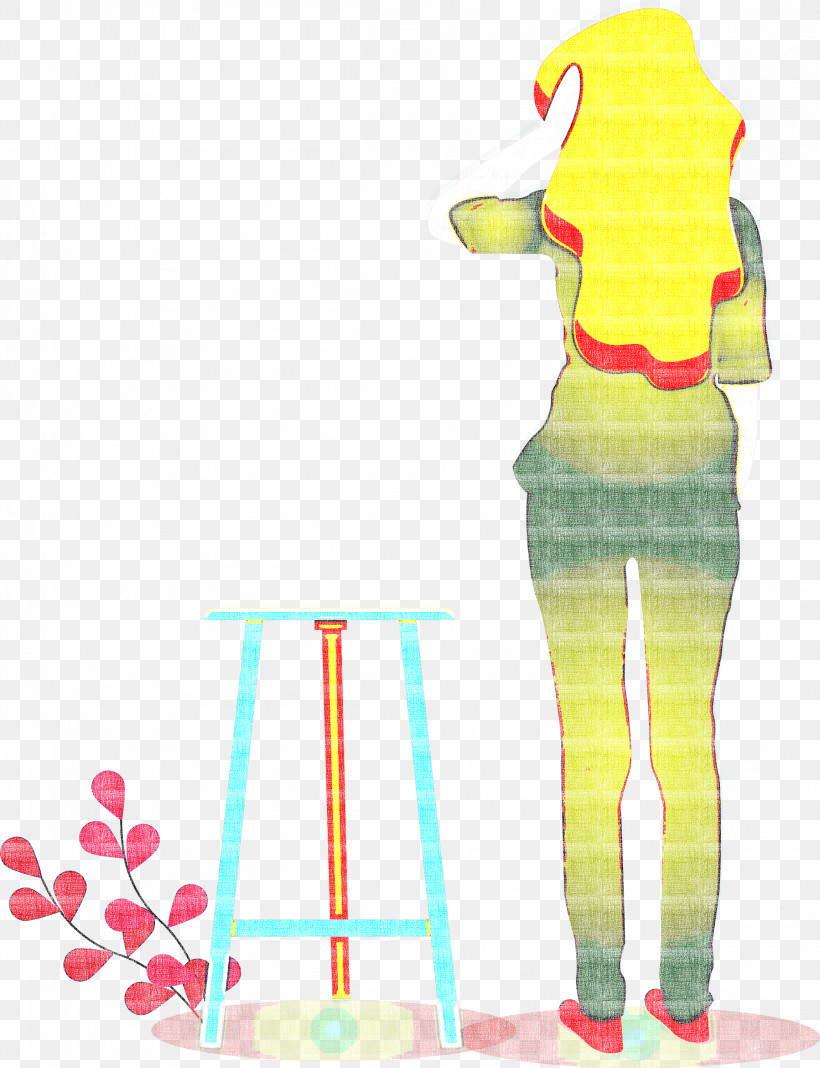 Girl Art, PNG, 2302x3000px, Girl, Art, Bar Stool, Chair, Computer Desk Download Free