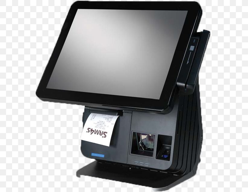 Point Of Sale Touchscreen Cash Register Computer Hardware Display Device, PNG, 599x635px, Point Of Sale, Allinone, Card Reader, Cash Register, Computer Hardware Download Free