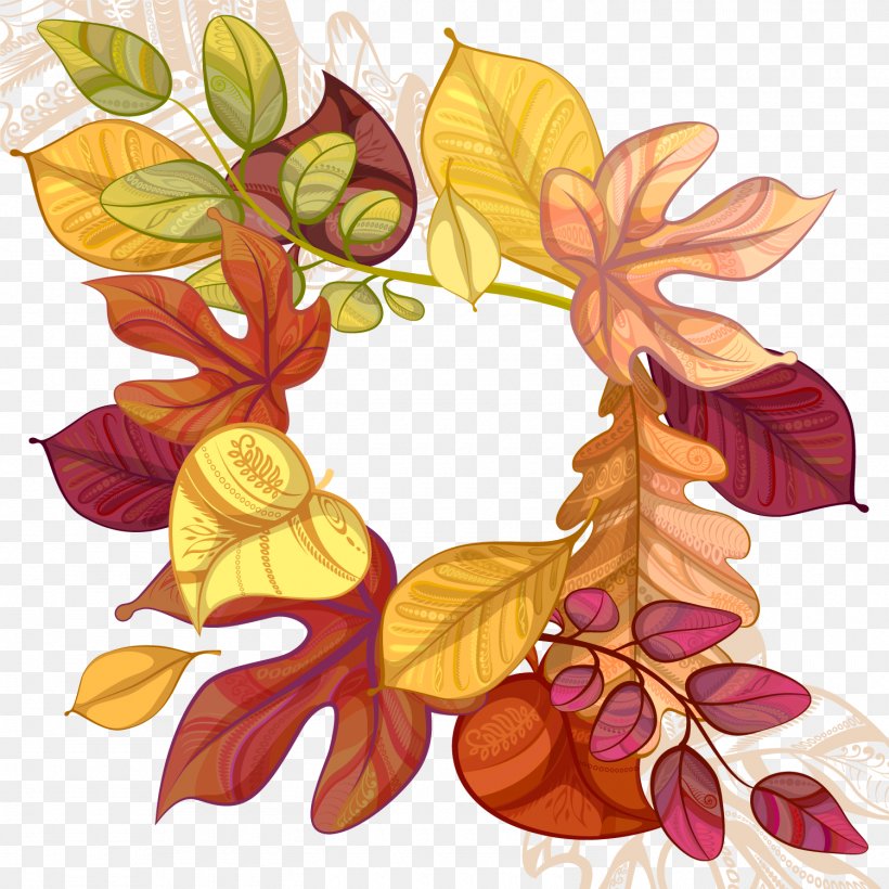 Autumn Leaf Euclidean Vector, PNG, 1500x1500px, Autumn, Art, Decor, Diagram, Floral Design Download Free