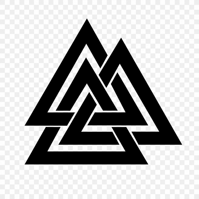 Odin Valknut Tattoo Huginn And Muninn Symbol, PNG, 3000x3000px, Odin, Area, Black And White, Brand, Huginn And Muninn Download Free