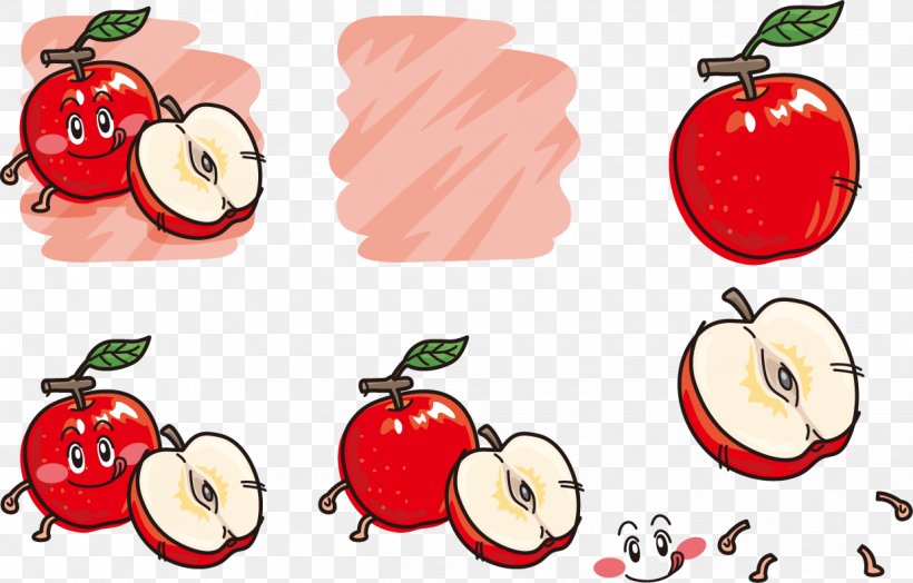 Apple Cartoon Clip Art, PNG, 1237x791px, Apple, Cartoon, Emoticon, Facial Expression, Food Download Free