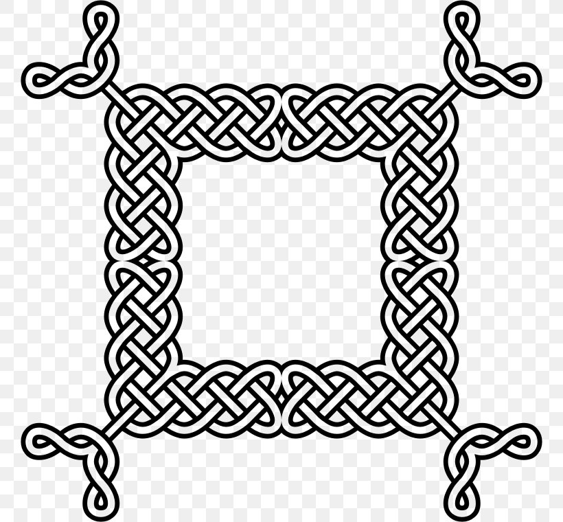 Celtic Knot Picture Frames Borders And Frames Pattern, PNG, 760x760px, Celtic Knot, Area, Art, Black, Black And White Download Free
