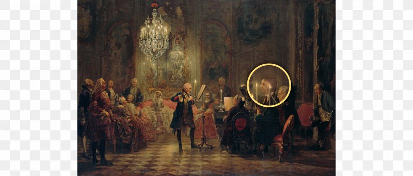 Concert For Flute With Frederick The Great In Sanssouci Painting Musical Offering, BWV 1079 Flute Concerto, PNG, 1920x823px, Sanssouci, Adolph Menzel, Art, Classical Music, Concerto Download Free