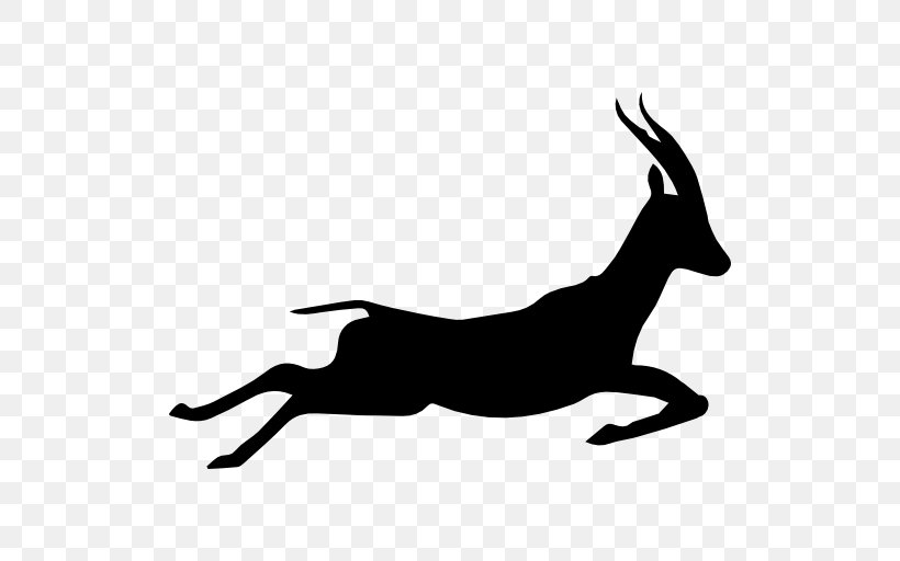 Gazelle Silhouette Running Icon, PNG, 512x512px, Gazelle, Black, Black And White, Cattle Like Mammal, Clip Art Download Free