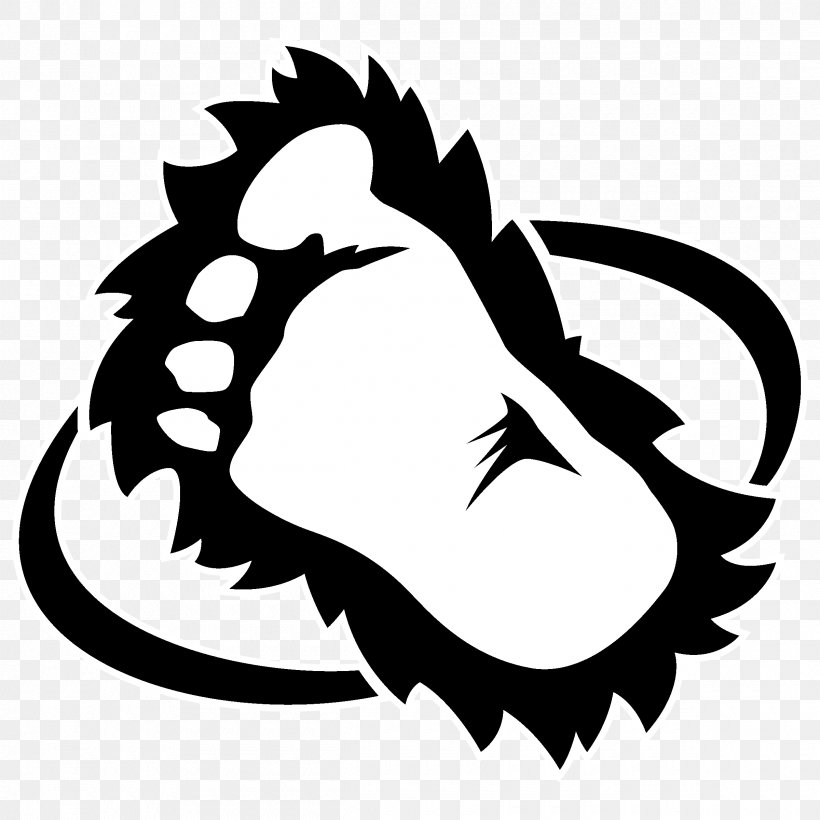 Bigfoot Decal Sticker Logo Clip Art, PNG, 2400x2400px, Bigfoot, Artwork, Black And White, Bumper Sticker, Car Download Free