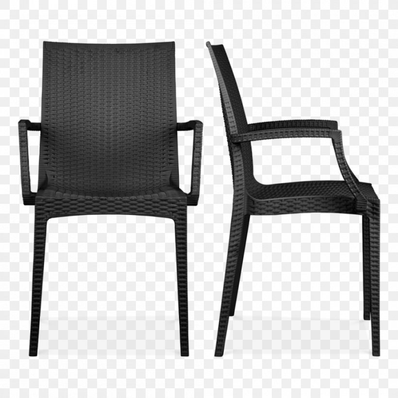 Chair Black Garden Furniture Plastic, PNG, 1000x1000px, Chair, Armrest, Black, Black M, Color Download Free