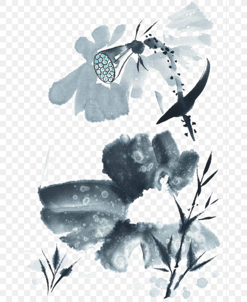 Ink Wash Painting Nelumbo Nucifera, PNG, 684x1000px, Ink Wash Painting, Aquatic Plant, Art, Artwork, Bamboo Download Free