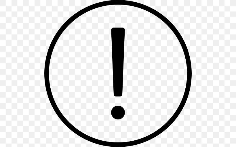 Exclamation Mark Warning Sign Information, PNG, 512x512px, Exclamation Mark, Area, Black And White, Business, Information Download Free