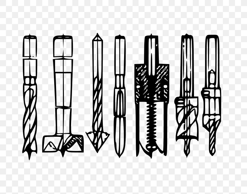 Drill Bit Augers Clip Art, PNG, 800x645px, Drill Bit, Augers, Bit, Black And White, Drawing Download Free