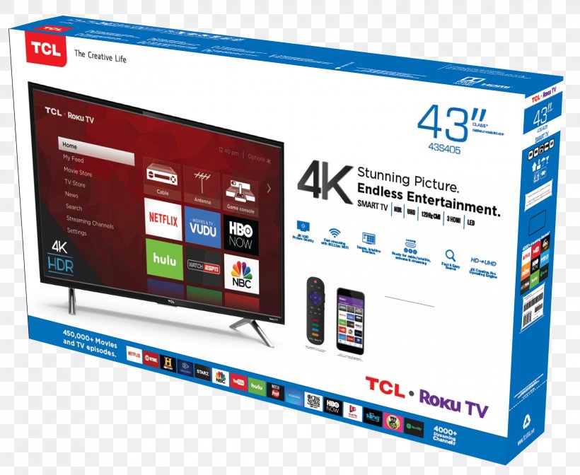 TCL 43S305, PNG, 3318x2723px, 4k Resolution, Smart Tv, Brand, Communication, Computer Monitor Download Free