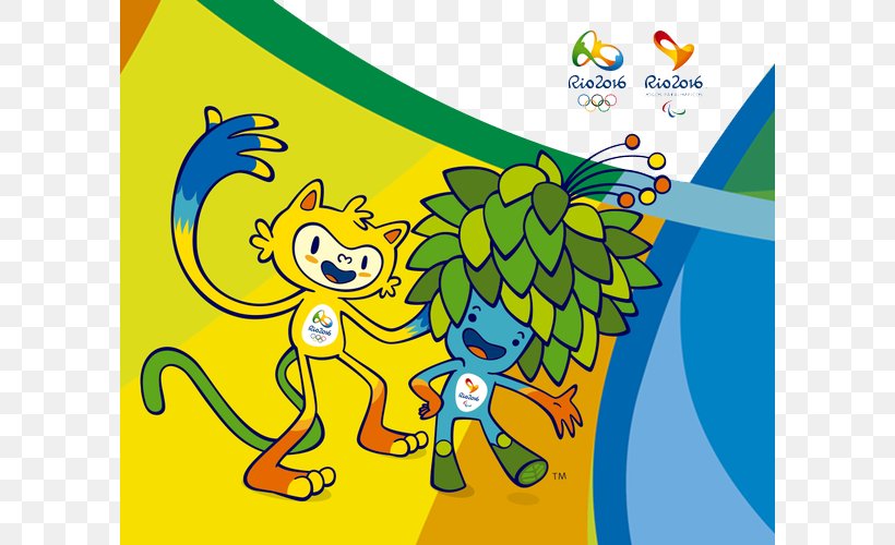 2016 Summer Olympics 2016 Summer Paralympics Rio De Janeiro Mascot Vinicius And Tom, PNG, 600x500px, 2016 Summer Paralympics, Amik, Area, Art, Cartoon Download Free