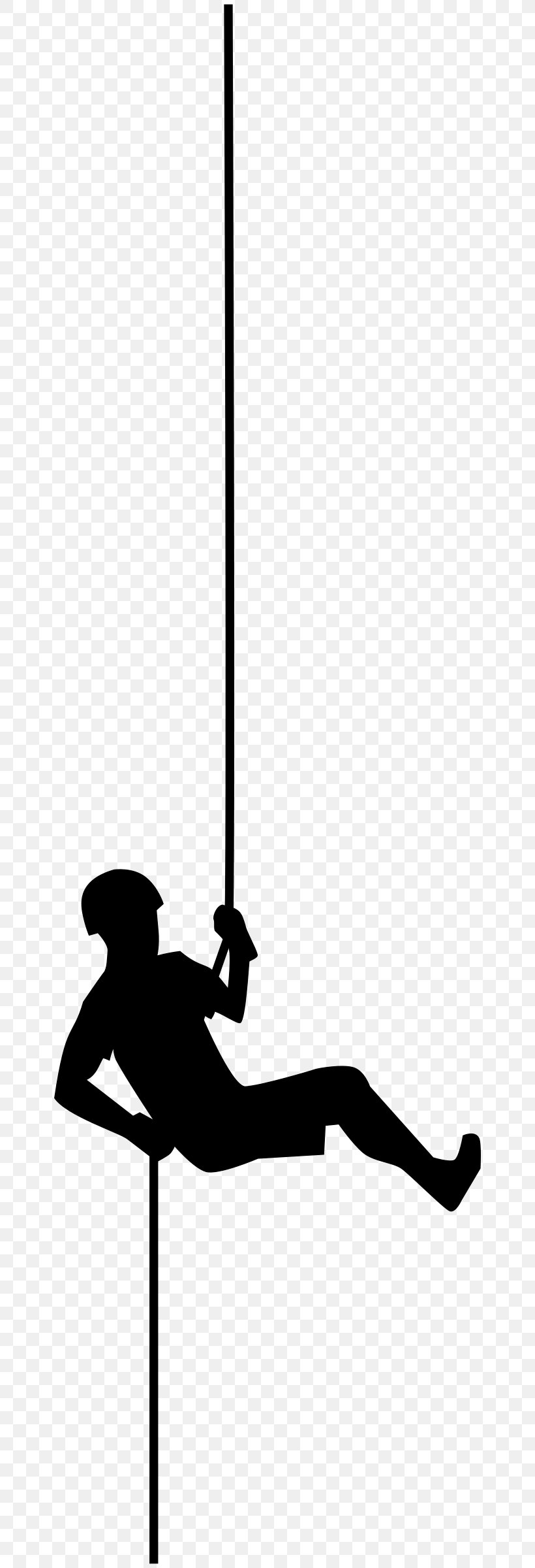 Abseiling Climbing Clip Art, PNG, 654x2400px, Abseiling, Black, Black And White, Canyoning, Climbing Download Free