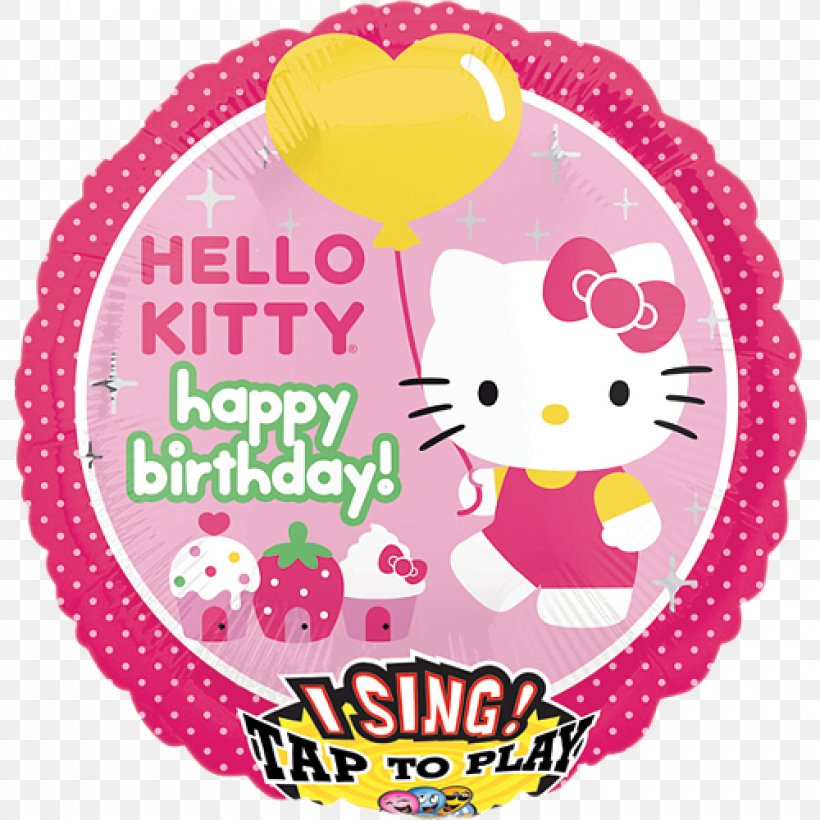 Balloon Hello Kitty Happy Birthday Party, PNG, 1000x1000px, Balloon, Birthday, Bopet, Centrepiece, Costume Download Free